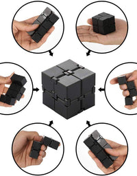 Sensory Fidget Toys Set 7 Pack. Stress Relief and Anti-Anxiety Tools Bundle with Fidget Pad, Flippy Chain, Infinity Cube, Magnetic Rings and More, Fidgeting Game for Kids and Adults Kill Time
