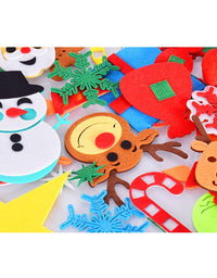 Max Fun DIY Felt Christmas Tree Set with 40Pcs Ornaments Wall Hanging Decorations Plus Tic-Tac-Toe Game Children's Felt Craft Kits for Kids Xmas Gifts Party Favors
