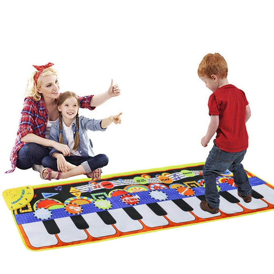 Cyiecw Piano Music Mat, Keyboard Play Mat Music Dance Mat with 19 Keys Piano Mat, 8 Selectable Musical Instruments Build-in Speaker & Recording Function for Kids Girls Boys, 43.3'' x14.2''