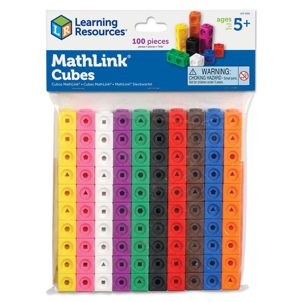 MathLink Cubes, Back to School Activities, Homeschool, Classroom Games for Teachers, Educational Counting Toy, Math Cubes, Linking Cubes, Early Math Skills, Math Manipulatives, Set of 100 Cubes, STEM toys