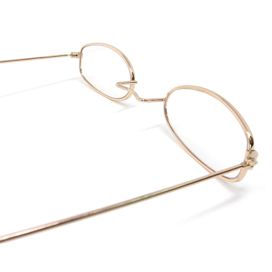 Skeleteen Old Man Costume Glasses - Gold Oval Granny Dress Up Eyeglasses - 1 Pair