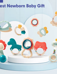 Baby Toys 3-6 Months Baby Rattle Teething Toys for Babies 0-6-12 Months 10PCS, Multisurface Texture Teethers with Storage Box, Baby Toys 6 to 12 Months Infant Toys Newborn Toys Baby Gifts
