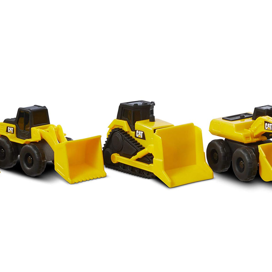 Cat Construction Little Machines 5 Pack - Great Cake Toppers - Great for Easter Baskets, Yellow