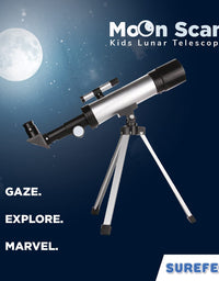 Surefect Nasa Lunar Telescope for Kids Capable of 90x Magnification, Includes 2 Eyepieces - Portable & Easy To Use Lightweight Portable Telescope
