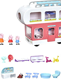 Peppa Pig Peppa’s Adventures Peppa’s Family Motorhome Preschool Toy, Vehicle to RV Playset, Plays Sounds and Music, Ages 3 and up
