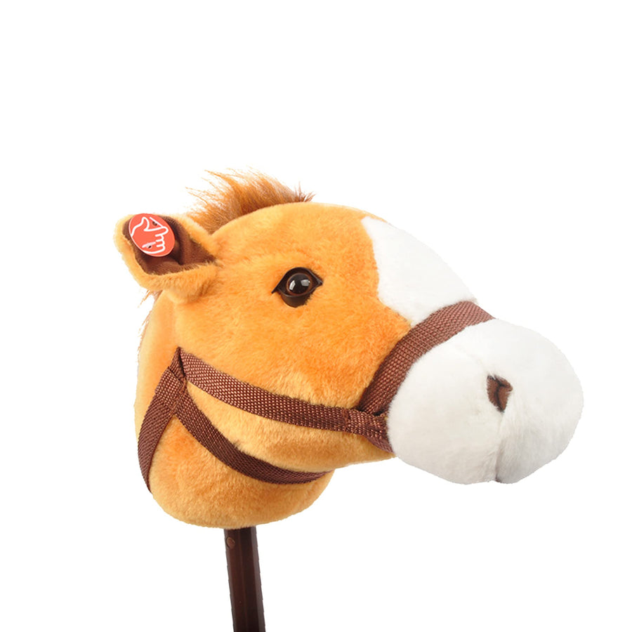 Linzy Hobby Horse, Galloping Sounds with Adjustable Telescopic Stick, Brown 36"