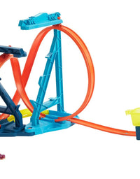 Hot Wheels Track Builder Unlimited Infinity Loop Kit with Adjustable Set-Ups & Jump That Flips Cars into Catch Cup for Kids 6 to 12 Years Old with One 1:64 Scale Vehicle
