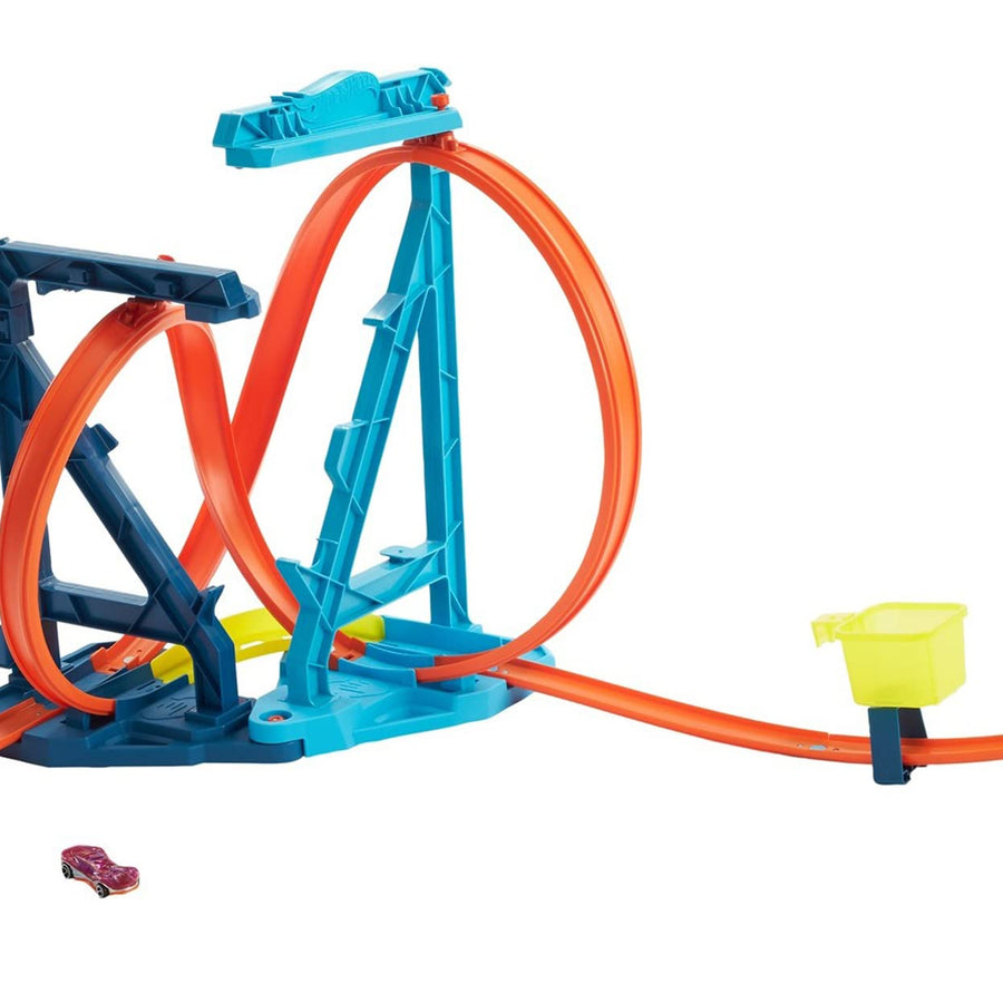 Hot Wheels Track Builder Unlimited Infinity Loop Kit with Adjustable Set-Ups & Jump That Flips Cars into Catch Cup for Kids 6 to 12 Years Old with One 1:64 Scale Vehicle
