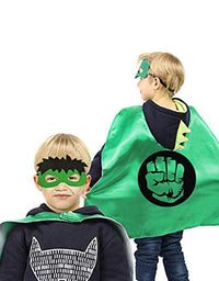 Superhero Capes and Mask for Kids Superhero Costumes Double Side Capes Superhero Toy 4-10 Year Kids Best Gifts
