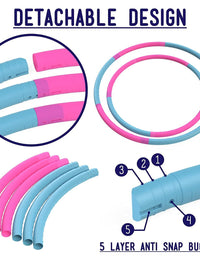 The Toyagator Hula Hoop for Kids, Pink & Blue 6 Section Premium Quality Fitness Hoola Hoops Toy, Detachable & Size Adjustable Suitable for Fun Exercise, Dance, Girls, Boys & Pet Training.
