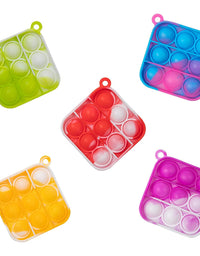 WQFXYZ Simple Fidget Toys Stress Relief Hand Toys, Mini Pop Push it Fidget Toy Keychain for Kids Adults, Mini Pop Push it Bubble Fidget Sensory Toys Office Desk Toy (15pcs-2)
