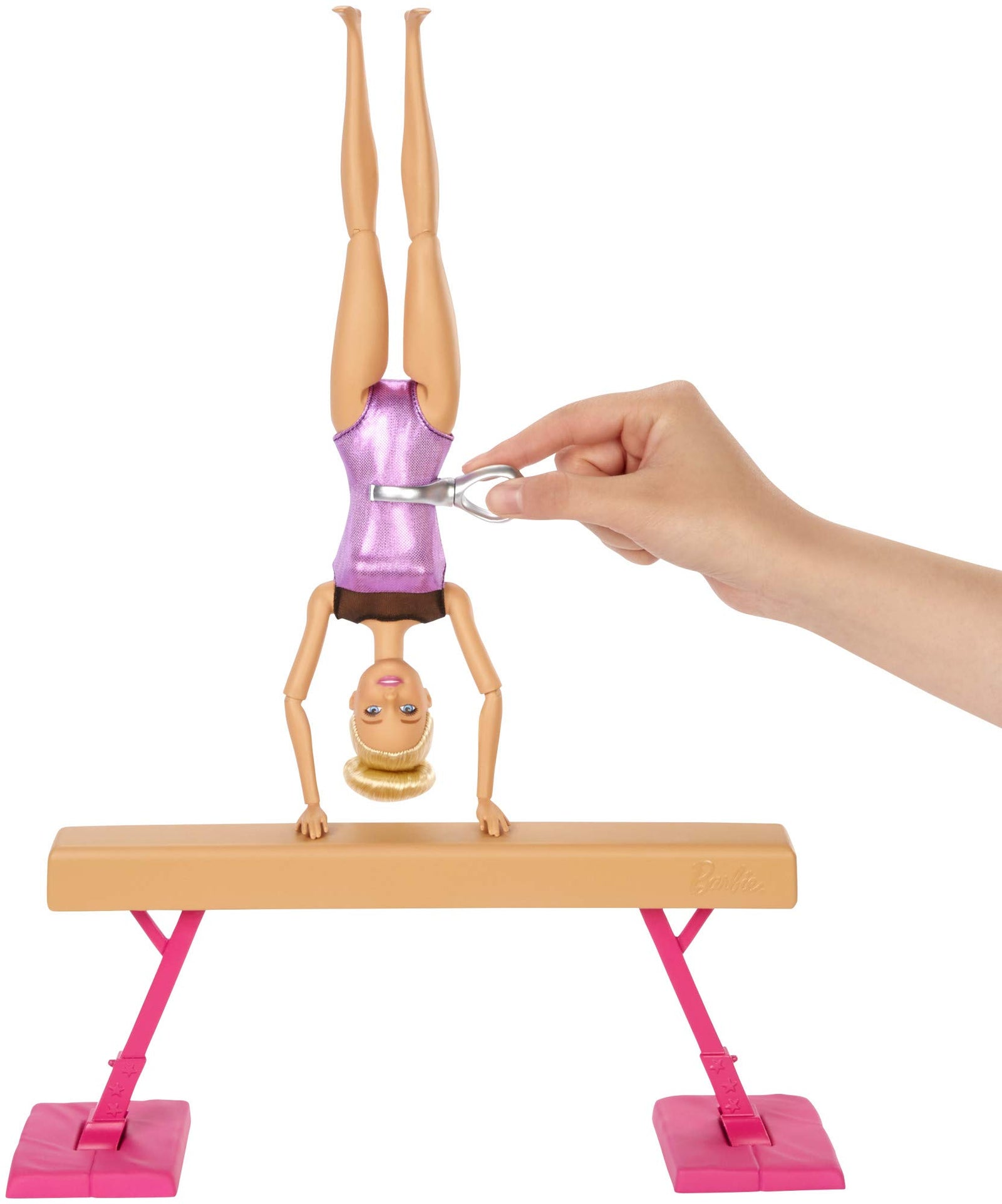 Barbie Gymnastics Playset: Barbie Doll with Twirling Feature, Balance Beam, 15+ Accessories for Ages 3 and Up