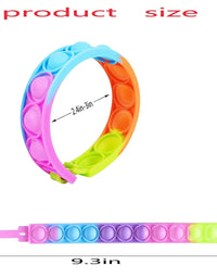 Zxhtwo 16 Pcs Pop Fidget Toy Fidget Bracelet, Wearable Push Poping Bubble Sensory Toys Stress Relief Finger Press Silicone Wristband for Kids and Adults ADHD ADD Autism Anxiety
