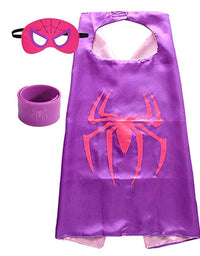 Superhero Capes for Kids, Dress up Costumes-Satin Cape and Felt Mask with Bracelet
