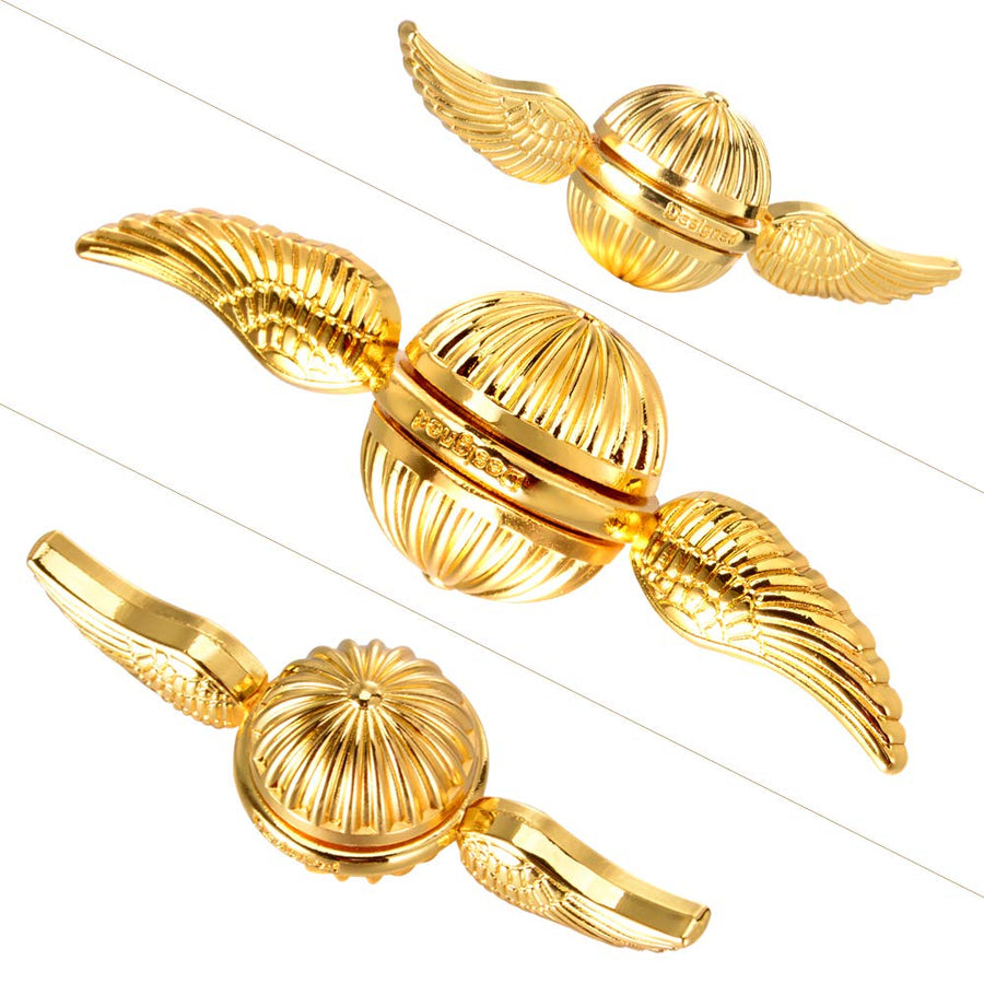 MOSOTECH Fidget Hand Spinner Gift for Fans of The Medieval Magical Wizardry World, Stress Anxiety ADHD Relief Figets Toy Made by Metal with High Speed Low Noise Steel Bearing - Golden Color