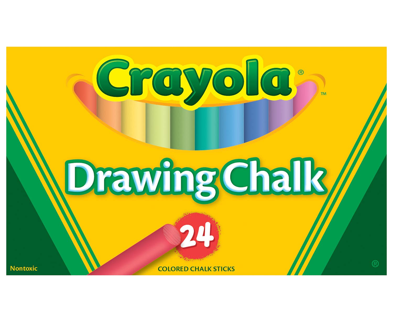 Crayola Drawing Chalk Sticks, Assorted Colors, Box Of 24