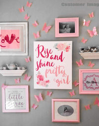 24pcs 3D Butterfly Removable Mural Stickers Wall Stickers Decal for Home and Room Decoration (Pink)
