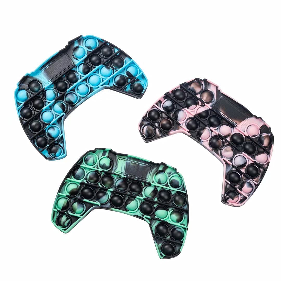 QDASZZ Pop Game Controller Gamepad Shape Push pop Bubble Sensory Fidget Toy Autism Special Needs Stress Reliever - Great for The Old and The Young (3 Colors)