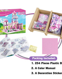 Girls Princess Castle Building Blocks Toys Pink Palace King's Banquet Bricks Toys for Girls 6-12 Construction Play Set Educational Toys for Kids 254 PCS
