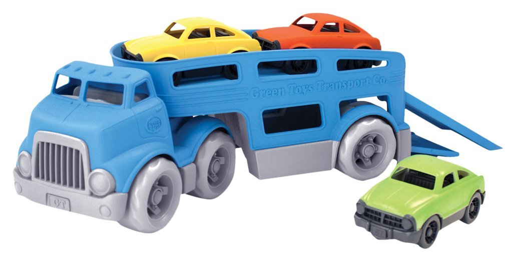 Green Toys Car Carrier, Blue - Pretend Play, Motor Skills, Kids Toy Vehicle. No BPA, phthalates, PVC. Dishwasher Safe, Recycled Plastic, Made in USA.