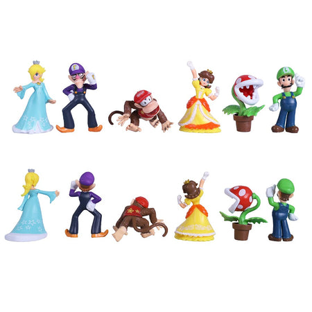 Max Fun 18pcs Mario Brothers Figures Kids Toys Cake Toppers Collection Playset