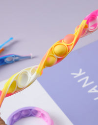 15 Pcs Multiplecolor Wristband Push Pop Bubble Sensory Fidget Silicone Bracelet Toy, Stress Relief Wristband Fidget Toys for Kids and Adults Anxiety Relief ADHD Autism Decompression
