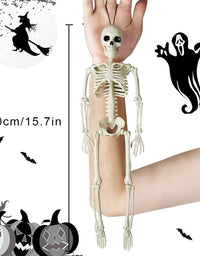 Halloween Skeletons Decorations Full Body Posable Joints 15'' Skeletons 2 Pack
