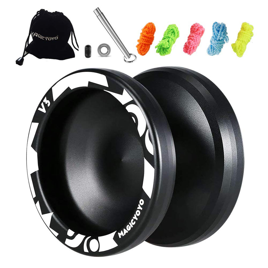 MAGICYOYO Professional Responsive Yoyo V3, Aluminum Yo Yo for Kids Beginner, Replacement Unresponsive Ball Bearing for Advanced Yoyo Players + Removal Bearing Tool + Bag + 5 Yoyo Strings