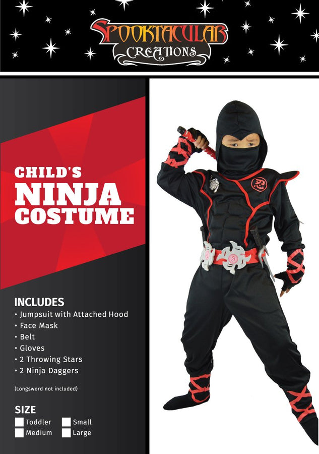 Spooktacular Creations Boys Ninja Deluxe Costume for Kids (S 5-7)