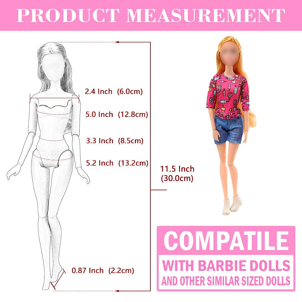 BM 22 Pack Doll Clothes and Accessories 4 PCS Fashion Dresses 2 Tops and Pants Outfits 2 PCS Party Dresses 4 Sets Swimsuits Bikini and 10 pcs Shoes for 11.5 inch Doll
