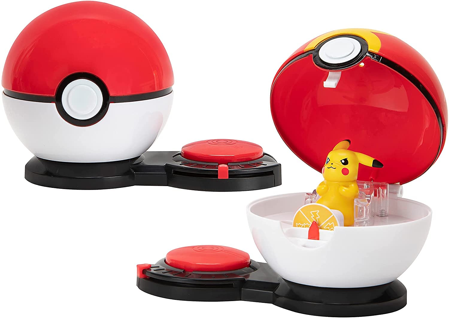 Pokemon Surprise Attack Game, Featuring Pikachu and Bulbasaur - 2 Surprise Attack Balls - 6 Attack Disks - Toys for Kids and Pokémon Fans
