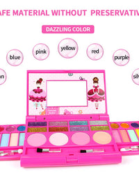 AMOSTING Real Makeup Toy For Girls Pretend Play Cosmetic Set Make Up Toys Kit Gifts for Kids, Pink
