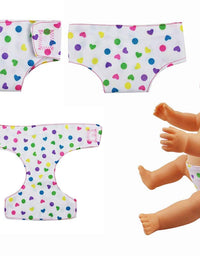 DC-BEAUTIFUL 4 Pack Baby Diapers Doll Underwear for 14-18 Inch Baby Dolls, American Girl Doll
