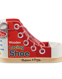 Melissa & Doug Deluxe Wood Lacing Sneaker - Learn to Tie a Shoe Educational Toy
