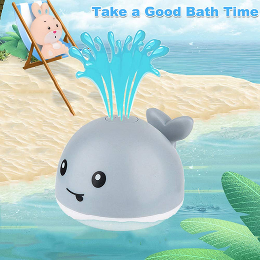 ZHENDUO Baby Bath Toys, Whale Automatic Spray Water Bath Toy with LED Light, Induction Sprinkler Bathtub Shower Toys for Toddlers Kids Boys Girls, Pool Bathroom Toy for Baby (Gray)