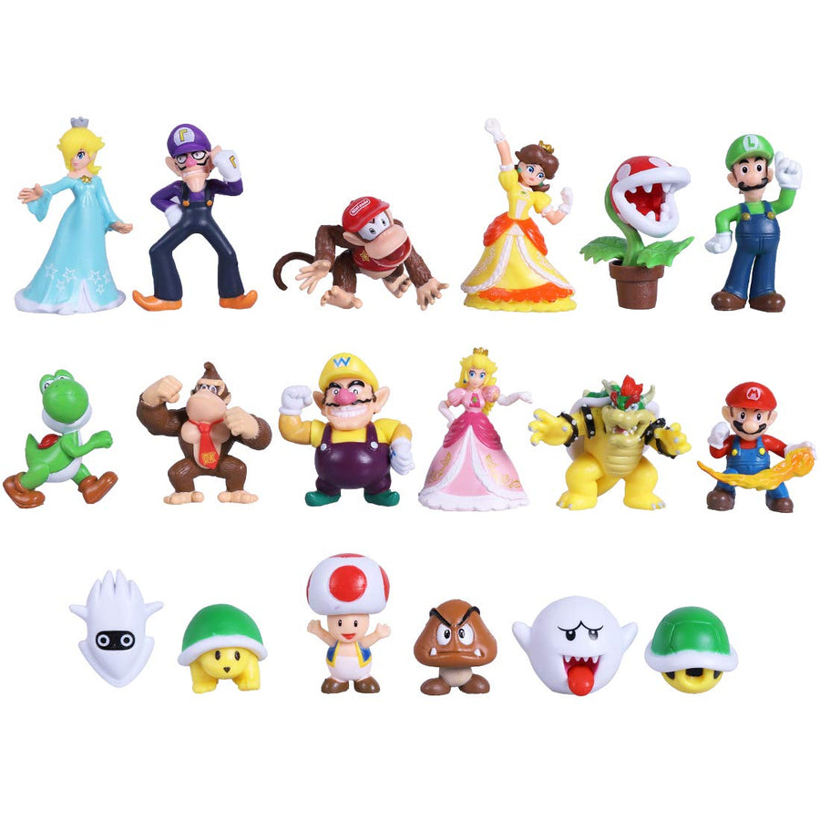 Max Fun 18pcs Mario Brothers Figures Kids Toys Cake Toppers Collection Playset