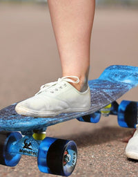 Skateboards Complete 22 Inch Mini Cruiser Retro Skateboard for Kids Boys Youths Beginners
