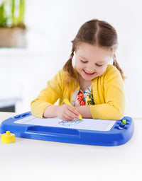 SGILE Magnetic Drawing Board Toy for Kids, Large Doodle Board Writing Painting Sketch Pad, Blue
