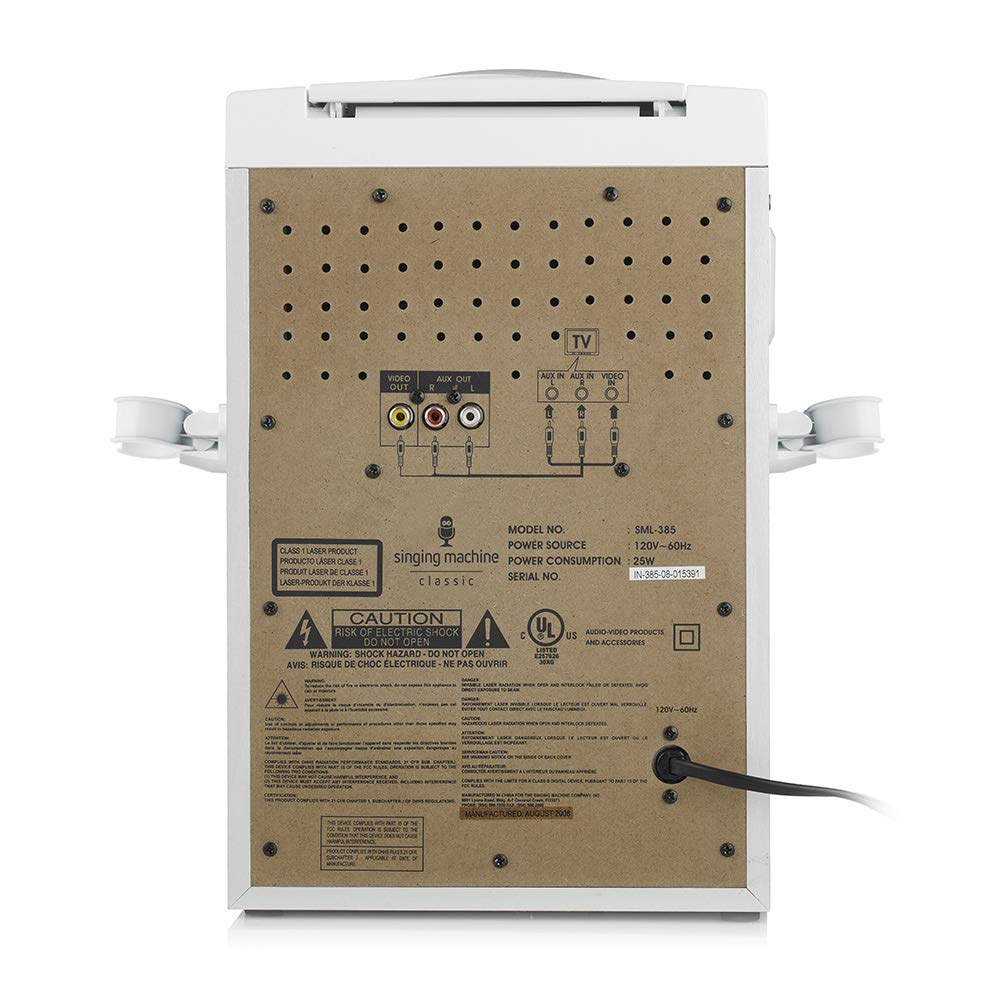 Singing Machine Karaoke Machine, White (SML385BTW)