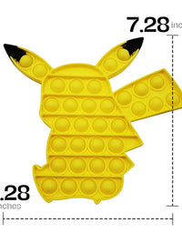 Boxgear Pikachu Fidget Toy Pop Pop– Pop Fidget Toy for Kids and Adults – Stress Relief Fidget – Anti Stress Squeeze Toy - Animal Silicone Fidget Blocks – Lightweight and Durable
