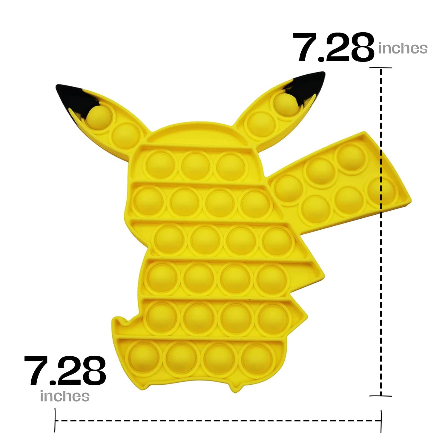 Boxgear Pikachu Fidget Toy Pop Pop– Pop Fidget Toy for Kids and Adults – Stress Relief Fidget – Anti Stress Squeeze Toy - Animal Silicone Fidget Blocks – Lightweight and Durable