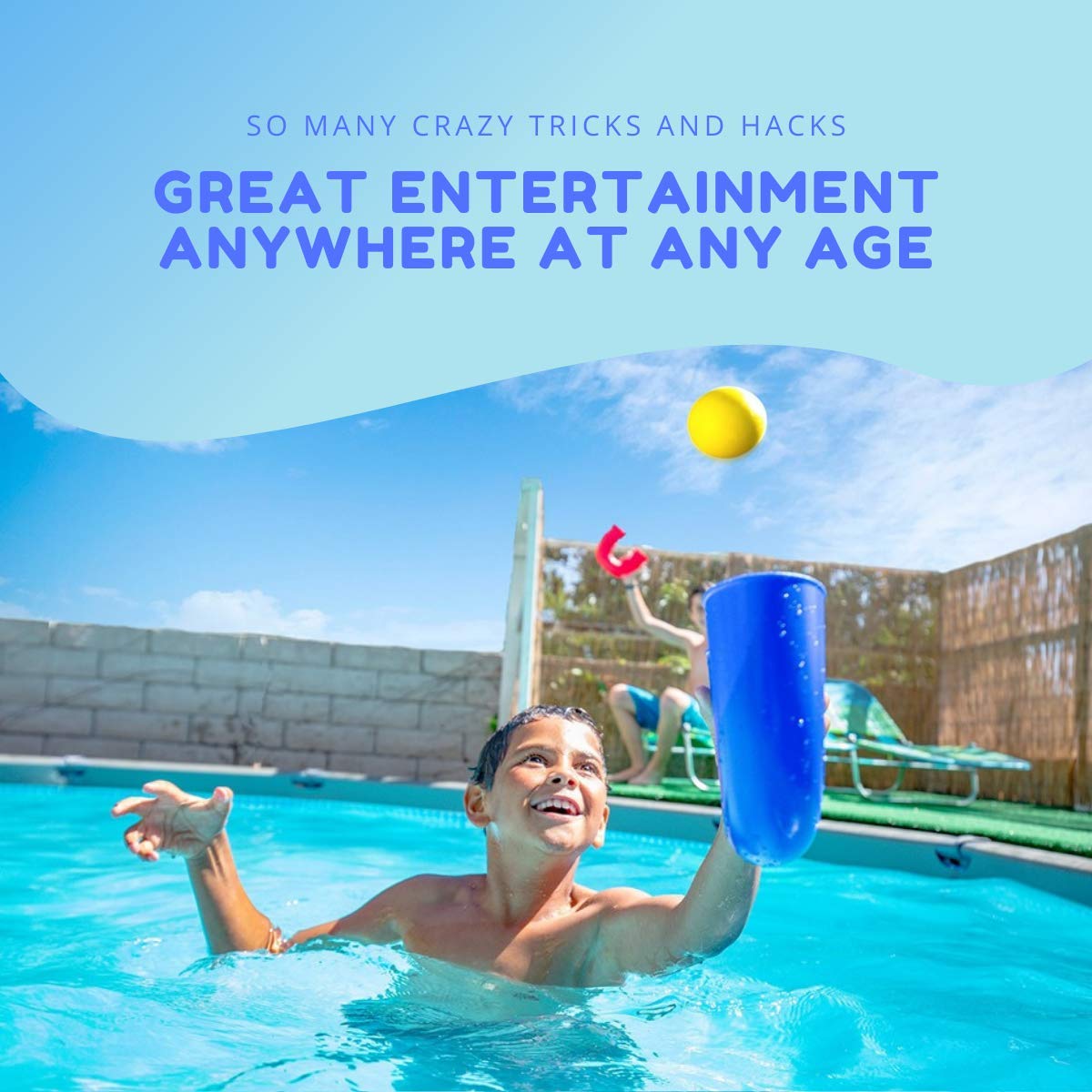 pindaloo Skill Game Toy with 2 Balls- Gifts for Kids and Adults Indoor & Outdoor Games, Ball Toys for Boys, Girls, & Teens - Gift Ideas for Teens, Fun Stuff , Develops Motor & Juggling Skills -Blue