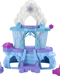 Fisher-Price Little People – Disney Frozen Elsa’s Enchanted Lights Palace musical playset with Anna and Elsa figures for toddlers and preschool kids
