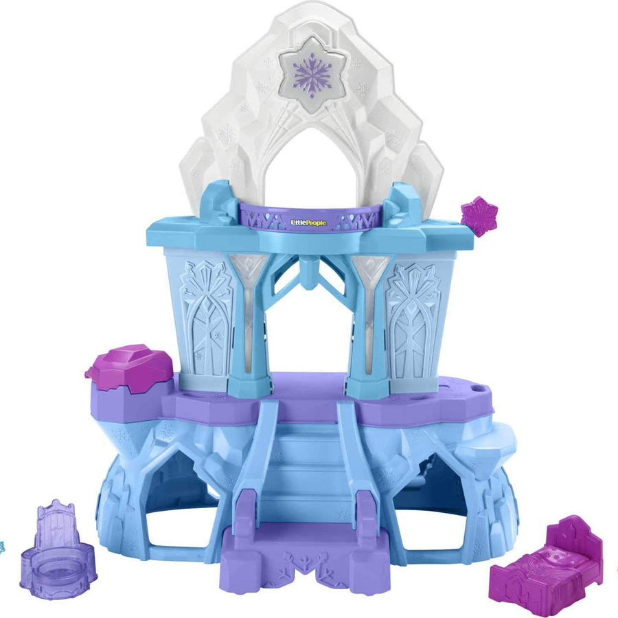Fisher-Price Little People – Disney Frozen Elsa’s Enchanted Lights Palace musical playset with Anna and Elsa figures for toddlers and preschool kids