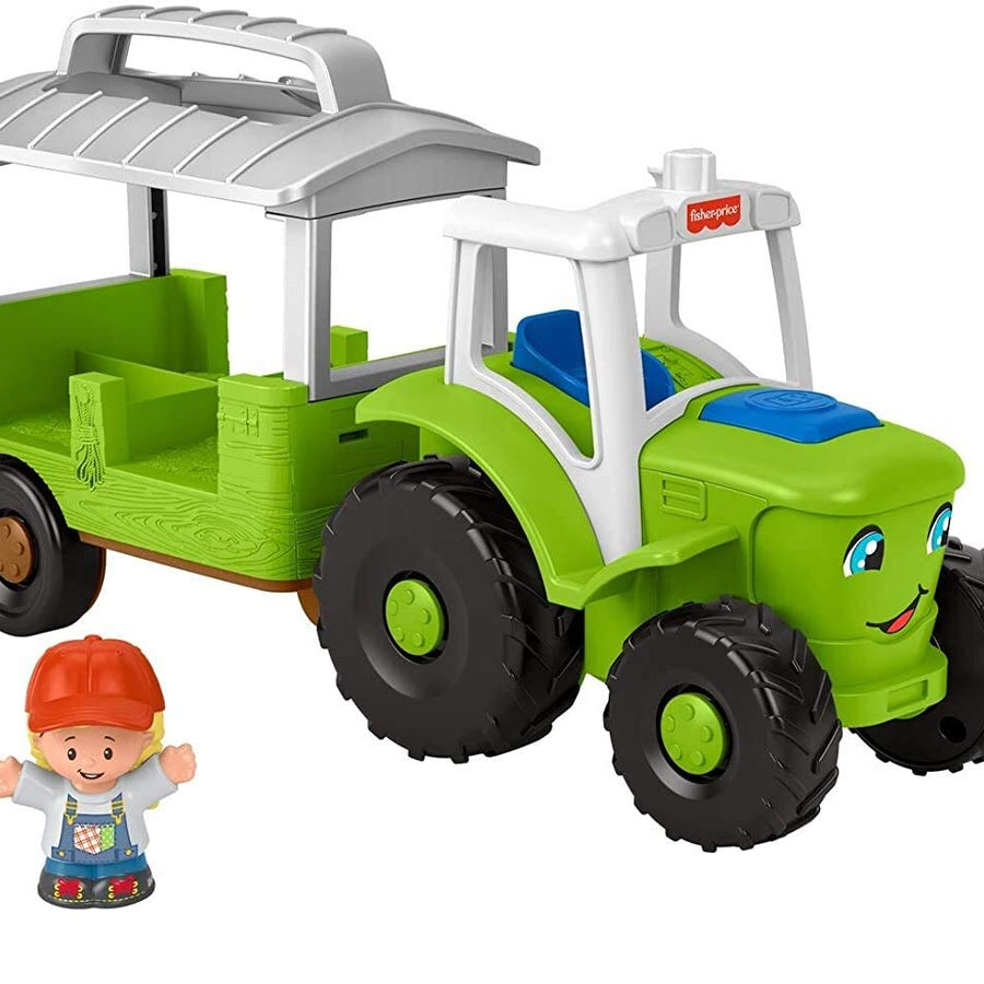 Fisher-Price Little People Caring for Animals Tractor, push-along musical farm truck for toddlers and preschool kids