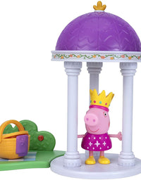 Peppa Pig Princess Fort Adventure Playset, 8 Pieces - Includes Foldable Castle Case, Peppa & George Figures & Accessories - Toy Gift for Kids - Ages 2+
