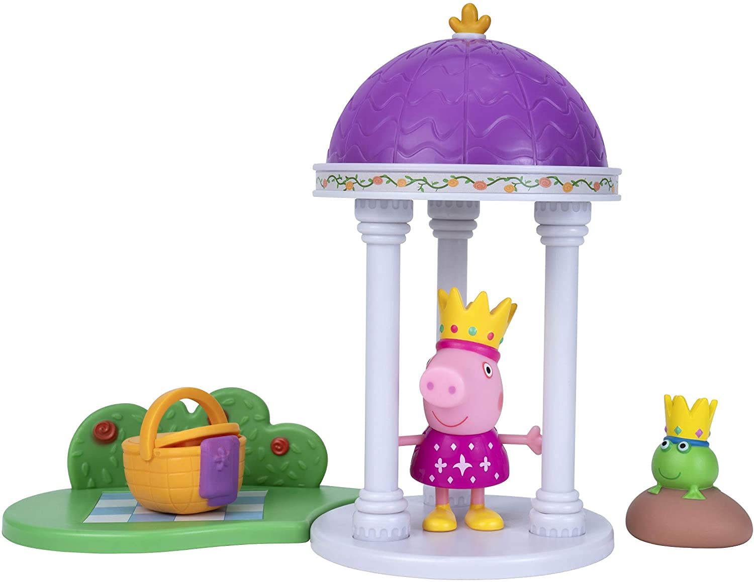 Peppa Pig Princess Fort Adventure Playset, 8 Pieces - Includes Foldable Castle Case, Peppa & George Figures & Accessories - Toy Gift for Kids - Ages 2+