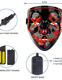 Halloween Mask LED Light up Mask (2 Pack) Scary mask for Festival Cosplay Halloween Costume Masquerade Parties,Carnival
