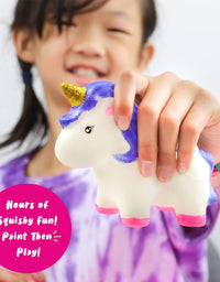 Unicorn Gifts for Girls. Arts & Crafts Paint Your Own Rainbows & Awesomeness Squishies DIY Kit. Gifts for Girls Top Christmas Toys. Includes Large Slow-Rise Squishies (Unicorn Squishy Kit)
