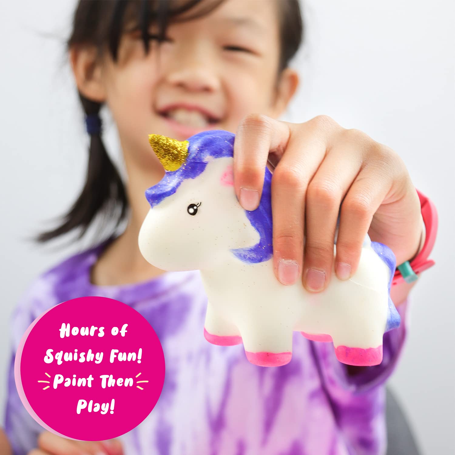 Unicorn Gifts for Girls. Arts & Crafts Paint Your Own Rainbows & Awesomeness Squishies DIY Kit. Gifts for Girls Top Christmas Toys. Includes Large Slow-Rise Squishies (Unicorn Squishy Kit)